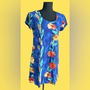 💙 JAMS WORLD! VTG “SEIRO” HAWAIIAN FLORAL DRESS! GORGEOUS COLORS! RARE FIND! 💙